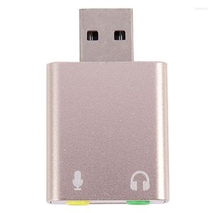 Cartão de som USB 7.1 Externo a Jack de 3,5 mm Adaptador de fone de ouvido Mic.