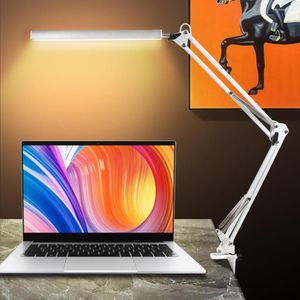 Bordslampor LED -vikbar skrivbordslampa Lång arm ögonskydd Dimbar Läsning Ljus USB Office Inomhusbelysning Studie