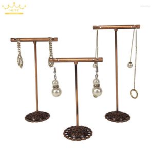 Smyckespåsar T Bar örhängen Stand Showcase Holder 3st/Set Display Rack Metal Stud Halsbandsorganisatör Ornament