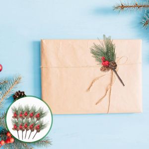 Parti Dekorasyon Dekoru Çam Çiçeği Masaüstü Seçimleri Süsleme Treexmas Yapay Noel Simülasyon Sprey Çelenk DIY sapları Berry Redfaux