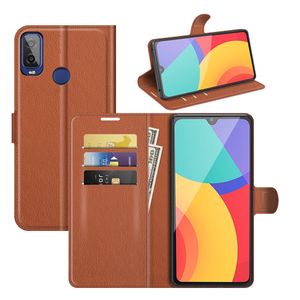 Handyhüllen für Alcatel 1B 2022 1S 1L 3L 2021 Universal mit Vodafone Smart P12 V12 Lychee Wallet Ledertasche mit Kartenfächern