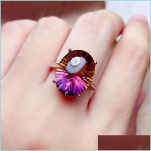 Обручальные кольца обручальные кольца Purple Colourf Crystal Ring Кольцо розового золота