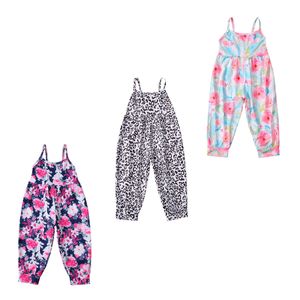 Rompers Kid Girls Summer Topela Bez rękawów Kwiaty Lampard Print Druku