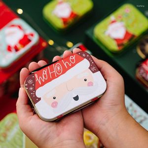 Present Wrap Metal Candy Tin med handtag julfodral cookie box party för barn födelsedag dropship