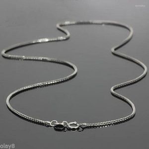 Kedjor AU750 Pure 18K White Gold Chain 0.5mm Women Simple Thin Box Link Necklace 18inch L / 0,8-1,1G