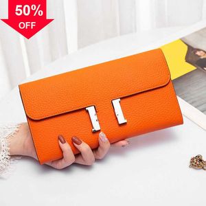 Borsa di design di lusso 2023 Pochette di nuova moda Portafoglio di lusso in vera pelle da donna Portafoglio semplice da studente Grande borsa di carta lunga di alta qualità Vendita diretta in fabbrica