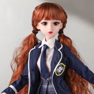 Dockor 1/3 BJD Doll Ball fogad kropp med utbytbara peruk modekläder stövlar eller läderskor DIY Toys for Kids Girl Friend Gift 221027