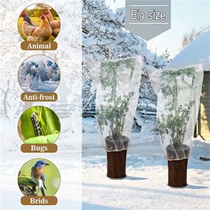 Wholesale Lawn Garden Supplies Winter Plant Film Cover Drawstring Plastic Freeze Protection Transparent Waterproof Shelter Bag Plants Shrubs Sapling Crops KD1