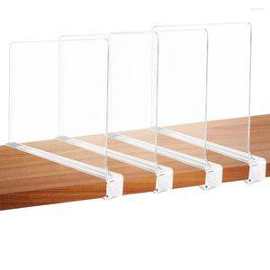 Klädlagring 4 Pack Acrylic Shelf Divider Rensa garderober Purses Separators Closet Separator Organizer Set for Kitchen Cabinet