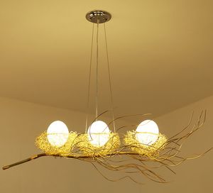 Kolye lambaları Golden Bird's Nest Yemek Odası için Modern Avize Aydınlatma Luster De Cristal Chandeliers Kolye Asma Tavan Armatürleri