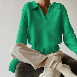 Swery dla kobiet Zielony sweter z długim rękawem Kobiety Kobiety V Neck Autumn Winter Y2K Modna Moda Black Top Pull Femme Jerseys Majer Invierno G221018