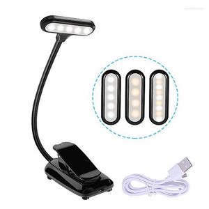 Tischlampen, wiederaufladbar, LED-USB-Buchleuchte, Leselampe, flexible Lampe, Dimmer, Clip, Schreibtisch, tragbar