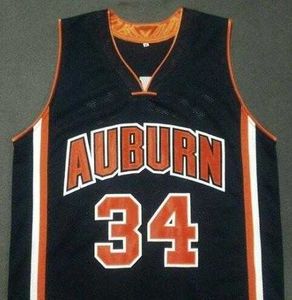 Stitched Vintage #34 Charles Barkley Navy Blue White College Basketball Jersey Custom Any Name Number Jersey