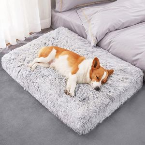 Plush Dog Bed Mat Cat Beds Removable for Cleaning Puppy Cushion Super Soft Claming Pet Kennel for Small Medium Large Dogs