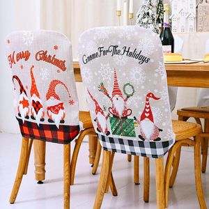 Christmas Chair Cover Faceless Santa Claus Gnome Oranments Merry Christmas Decor For New Year Noel Natal JNC154