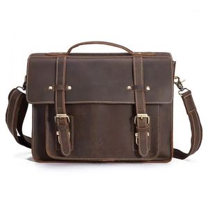 Fashion Bandolera Men's Leather Work Bag Brecases 2203009