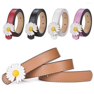 Belts PU Leather Waist For Children Kids Daisy Buckle Casual Waistband Adjustable Waistbelt Jeans Dress Decoration