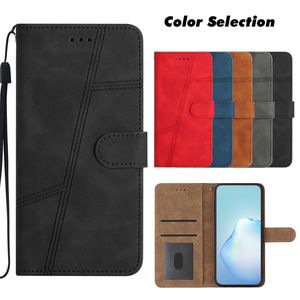 Custodie a portafoglio in pelle verticale con sensazione di mano per Samsung S22 Ultra S21 FE Plus A33 A53 A73 5G Note 20 M23 M32 M52 M33 M53 Sensazione della pelle Porta carte di credito ID Slot Flip Cover Pouch