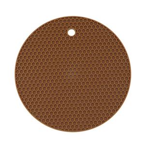 Extra Thick Silicone Trivets Mats Heat Resistant Pot Holder and Oven Mitts 17.5cm Honeycomb Rubber Hot Pads for Countertop