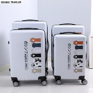 Koffers ABS PC 20''22/24/26 Inch Rolling Bagage Trolley Tas Reizen Handbagage Cabine Suictase Vrouwen Doos Op Wielen