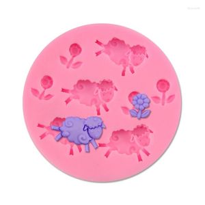 ベーキング型動物羊の花のヒマワリシリコンフォンダンソープ3Dケーキ型カップケーキジェリーキャンディーチョコレート装飾ツールFQ1785
