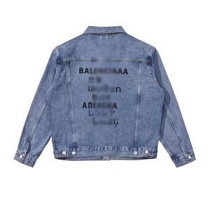 Men's Jackets Seven countries language denim jacket men European station light luxury spring and autumn work trend jacket