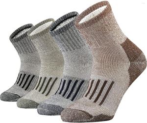 Spor çoraplar erkek merino yün yürüyüş nem fitil açık hava kalın balık avı ağır yastık çeyrek 4 çift Euro boyutu 43-46