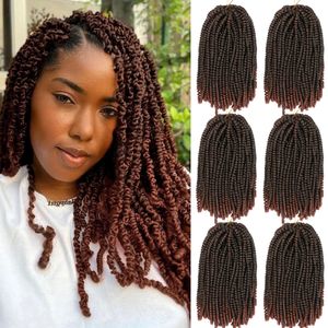 Spring Twist Braiding Hair 8 بوصة نابية تويست شعر فو ، Locs Butterfly Hair 30 خيوط/عبوة قنبلة تويست كروشيه الشعر LS33