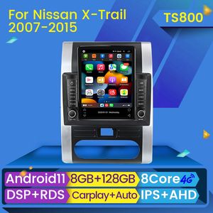 CAR DVD Radio Multimedia Player Din Android Auto Radio för Nissan XTRAIL T31 2007-2015 Tesla Style GPS Track CarPlay 2Din BT
