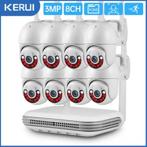 その他 CCTV カメラ KERUI 3MP HD H265 防水 PTZ WIFI IP セキュリティカメラワイヤレス CCTV システム 8CH NVR 双方向オーディオビデオ監視キット J221026