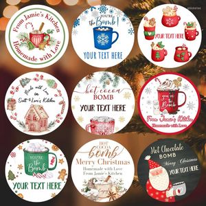 Party Supplies Custom Merry Christmas Stickers Cocoa Bomb Seal Etikett för DIY Gift Bakning Package -kuvert tack klistermärke Du är den