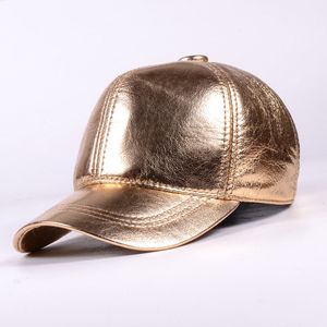 Ball Caps Men' 's Real Leather Gold Silver Baseball Unisex Trucker Golf Navy sboy caps hats 221027