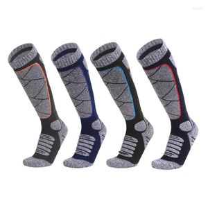 Sports Socks Professional Sport Cycling Andningsbara m￤n Kvinnor som kl￤ttrar skid￥kning Soccer Anti-Slip High Elastic Thermal Stocking