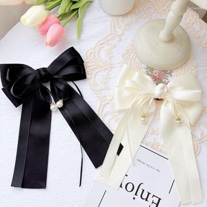 Brooches Korean Fashion Fabric Bowknot For Women Bow Tie Ribbon Pearl Shirt Collar Pins Luxulry Jewelry Clothing Accessories