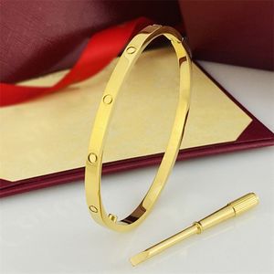 Fashion jewelry designer bracelets Diamond Women Men Bangle Love Screw bracelet Luxury Jewelry classic inlaid zirconia screwdriver bangles couple gift