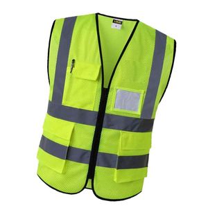 Gilet riflettente Gilet di sicurezza riflettente multitasche Gilet di sicurezza riflettente di colore brillante Gilet riflettente traspirante uniforme dei minatori di carbone ferroviario