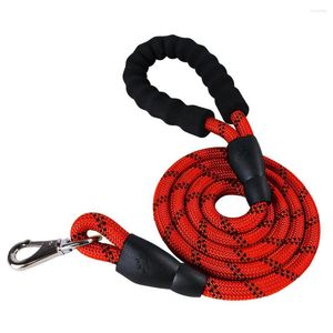 Dog Collars 2022 Strong Leashes Thick Nylon Reflective Large Size Dogs Outdoor Walking Traction Basic Leads Soft Handle Big Pet Products