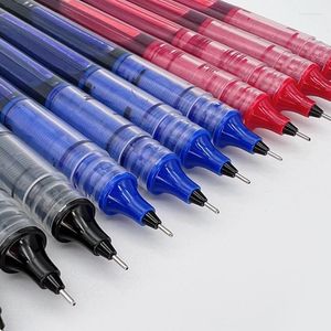10Pcs Rolling Ball Pens Quick-Drying Ink 0.5 Mm Extra Fine Point Liquid Pen Rollerball Black Red Blue Dropship
