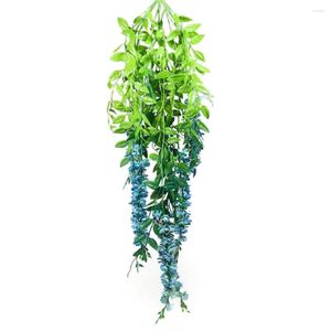 Kwiaty dekoracyjne plastyczne phalaenopsis mięsisty winorośl liście fałszywe rośliny wiszące ogrodowe dekoracja ślubna ściana suszona