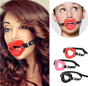 Party Supplies Silicone Open Mouth Sexiga leksaker för vuxna Oral Plug Lips Shape O Ring Dilator Christmas Gifts LT136