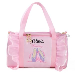 Mochilas Bolsa de Dança Crianças Personalizadas para Meninas Bolsa de Ballerina Duffel Pink Lace para a classe Ballet Crossbody Nome Bolety Bolet Saco 221027