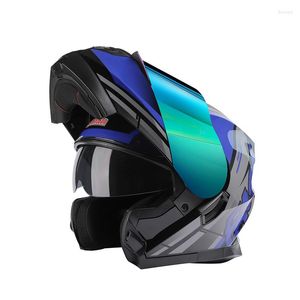 Motorcykelhjälmar Dot ABS Vinter varm unisex racing Motocross Modular Dual Lens Hjälm Full Face Safe Flip Up Cascos Para Moto