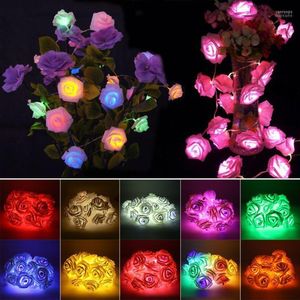 Dekorative Blumen Großhandel-10 Farben Rose String Licht LED Festival Lichterketten für Weihnachten Weihnachten Party Hochzeit Dekoration1 Kränze