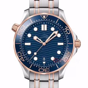 Mens Mechanical Automatic Watches Rose Gold Stainless Steel Rubber Strap Designer Watch Professional Diver 300M Master WristWatches