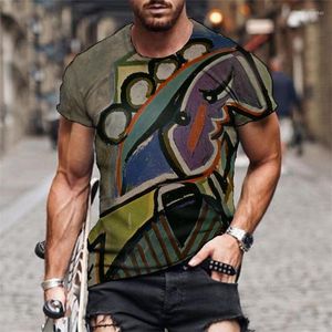 Herr t shirts 2022 designer oljem￥lning streetwear vintage m￤n kl￤dande avslappnad cool grafisk tee grunge gothic topp