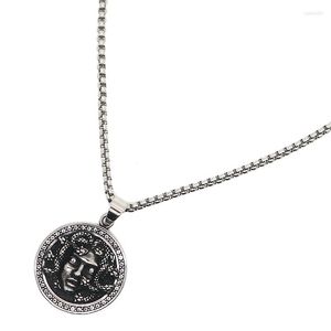 Pendant Necklaces Unisex 316L Stainless Steel Cool Punk Gothic Medusa Clean Stone Free Chain