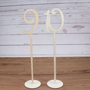 Party Decoration Table Numbers Wedding Wood 1 10 Nummerh￥llare Reception Vintage Stand Rustic Weddings Holder Wood Placereserved Basskyltar