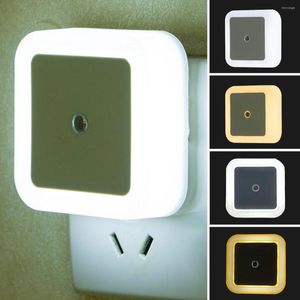 Night Lights PATIMATE EU US Plug LED Mini Square Light Sensor Control Staircase Lamp Baby Living Room Bedroom Decorations