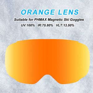 Ski Goggles Phmax Magnetic Goggs быстро заменяет NS против FOG UV400 Ночной видения желтые масла