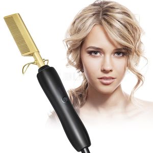 Piastra per capelli Piastra per capelli Pettine per raddrizzamento elettrico Riscaldamento Straight Styler Ondulazione Curling Iron Bigodino 221026